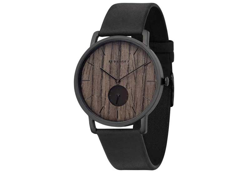 Kerbholz Fritz watch band Walnut/Midnight Black