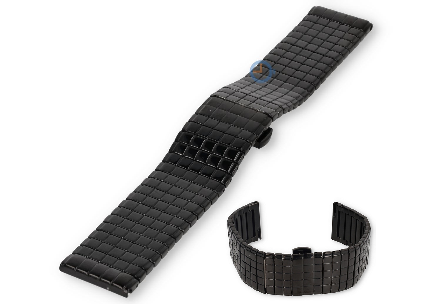 Block pattern bracelet - 22mm - black