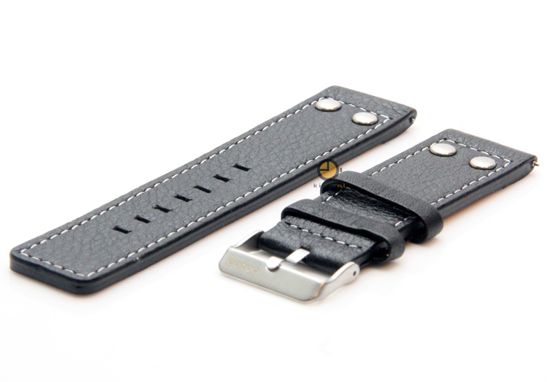 Oozoo watchstrap 20mm black leather