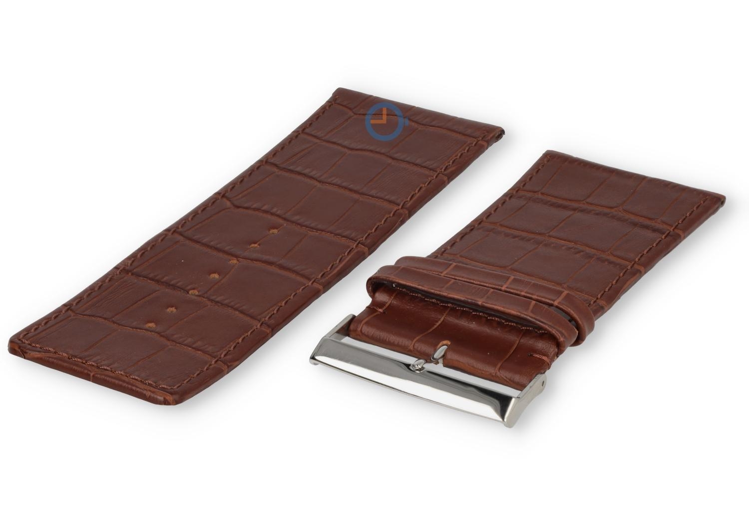 Deluxe croco watch strap - 40mm - dark-brown