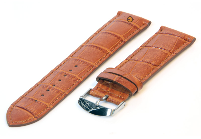 Watchstrap 24mm havanabrown leather extra long