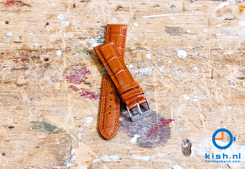 Horlogeband 20mm croco leer lichtbruin