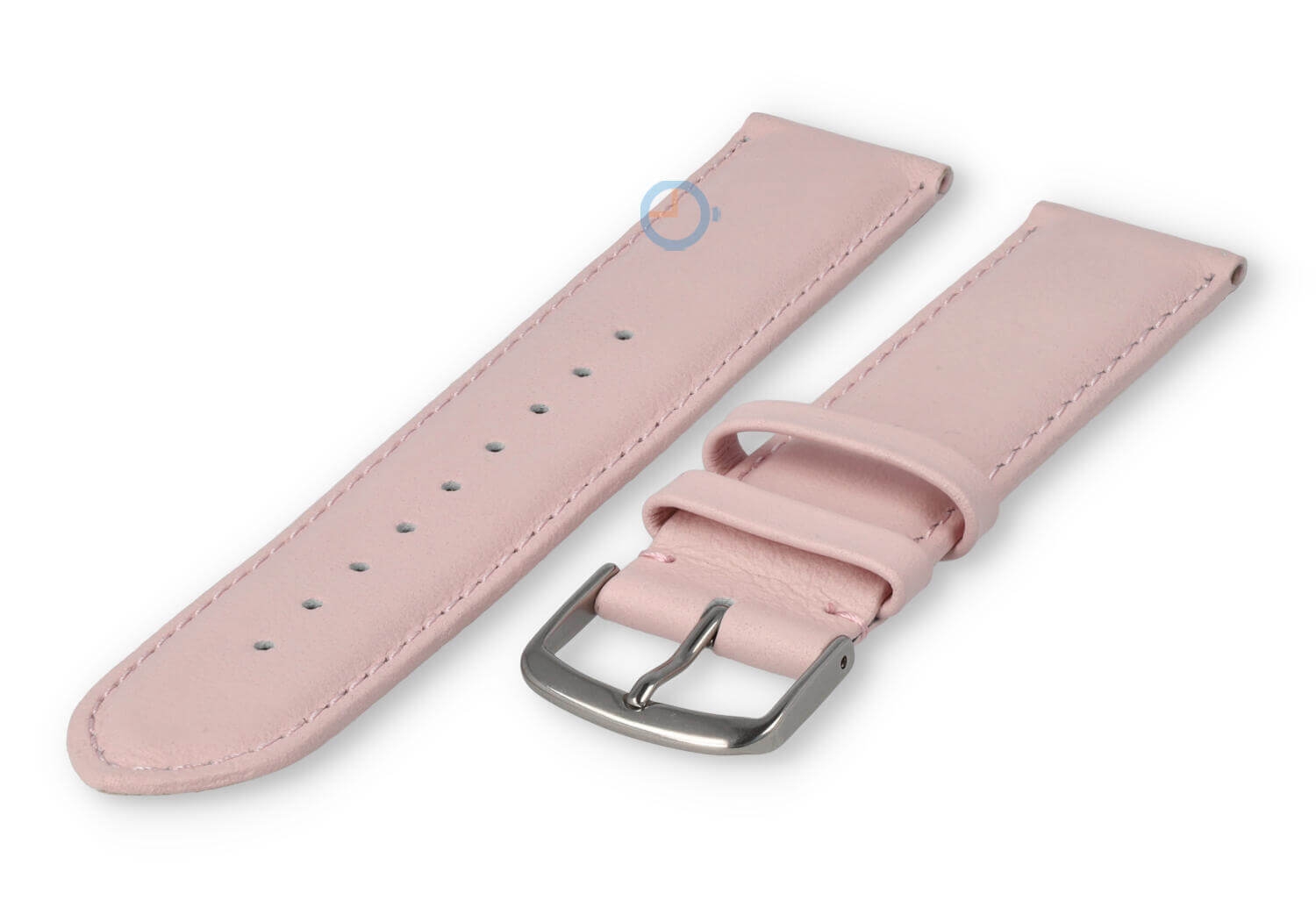20mm watch strap smooth leather - pastel pink