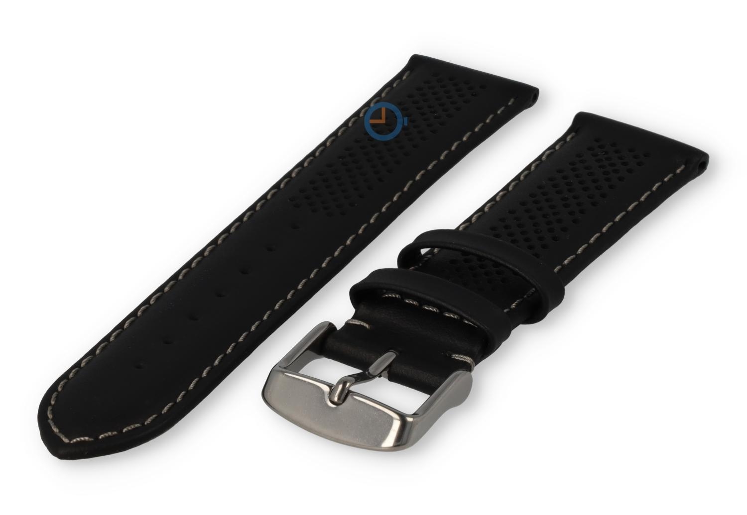 22mm hybrid strap - black with grey