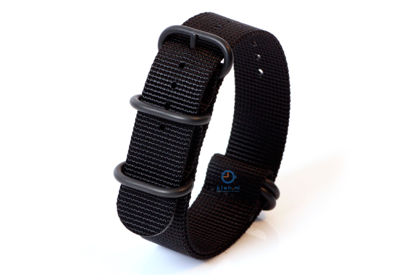 Watchstrap nylon 24mm black