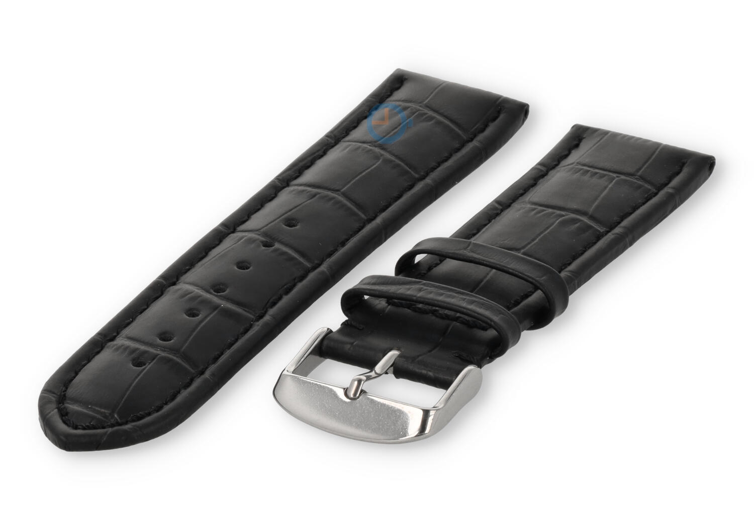 Strong calfskin watch strap - 26mm - black