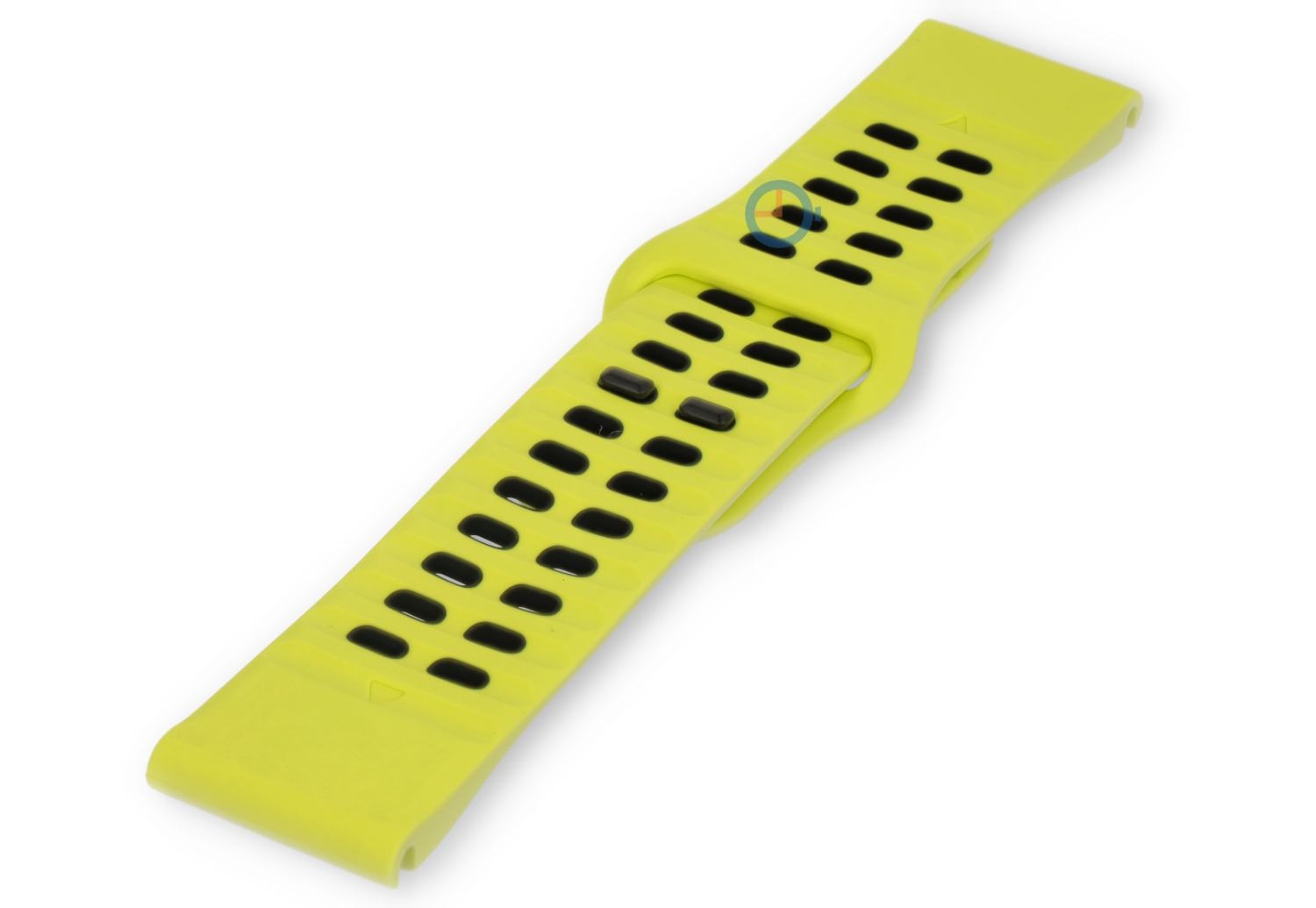 Breathable watch strap silicone - 26mm - neongreen/black
