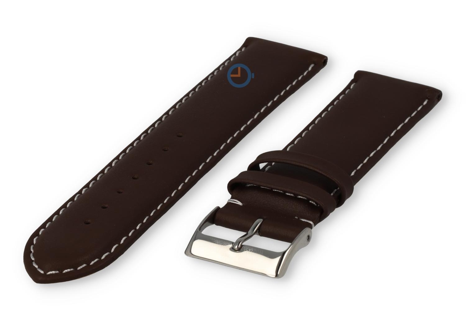 Odd-size leather watch strap - 23mm - dark brown