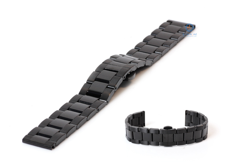 Watchstrap stainless steel matt/polished black