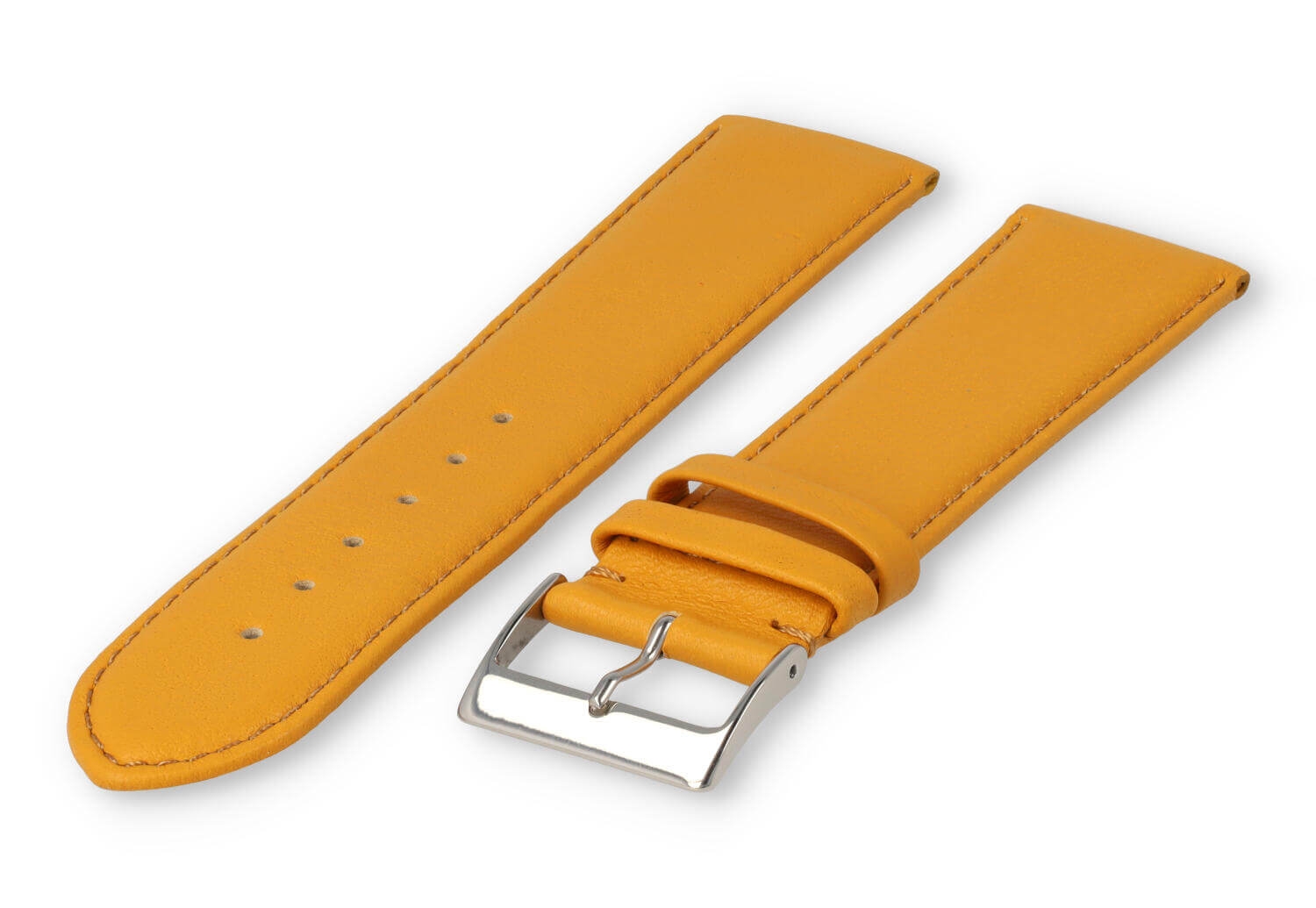 XL watch strap smooth leather - 24mm - mustard yellow