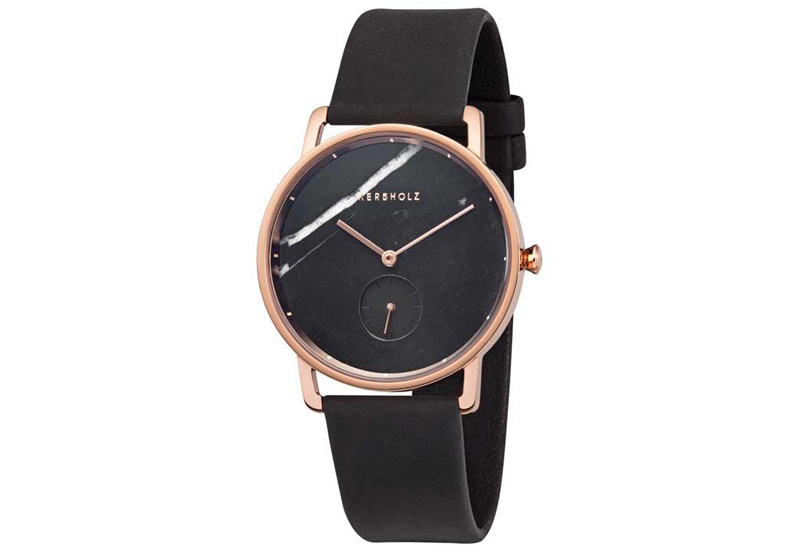 Kerbholz Frida watchstrap Black Marble/Midnight Rosegold