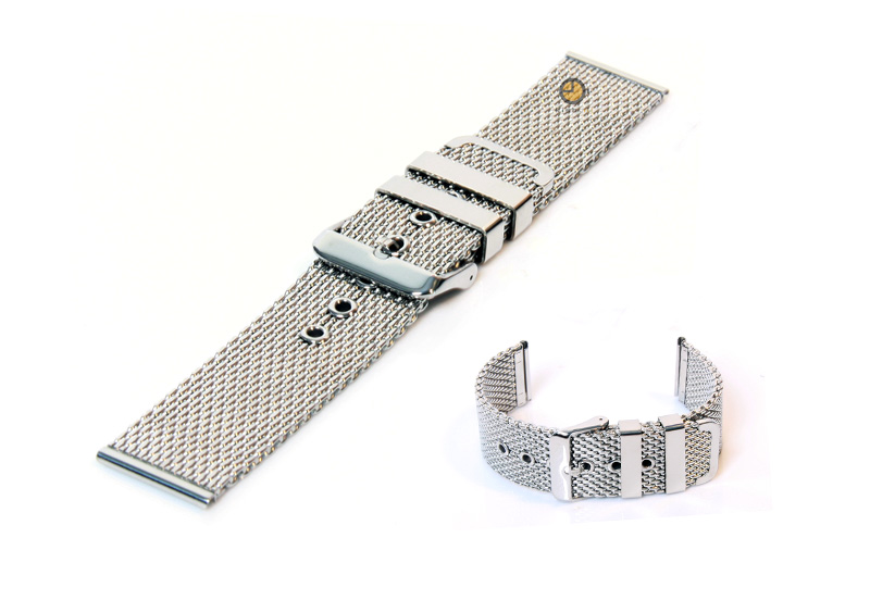 Mesh watchstrap 24mm silver