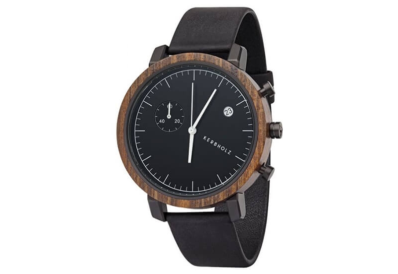 Kerbholz Franz wristband - Walnut Midnight Black