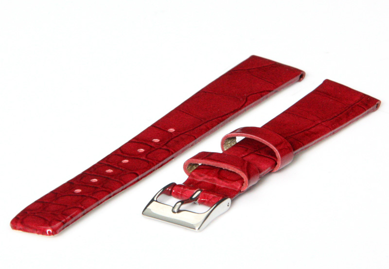 Watchstrap 16mm red high gloss