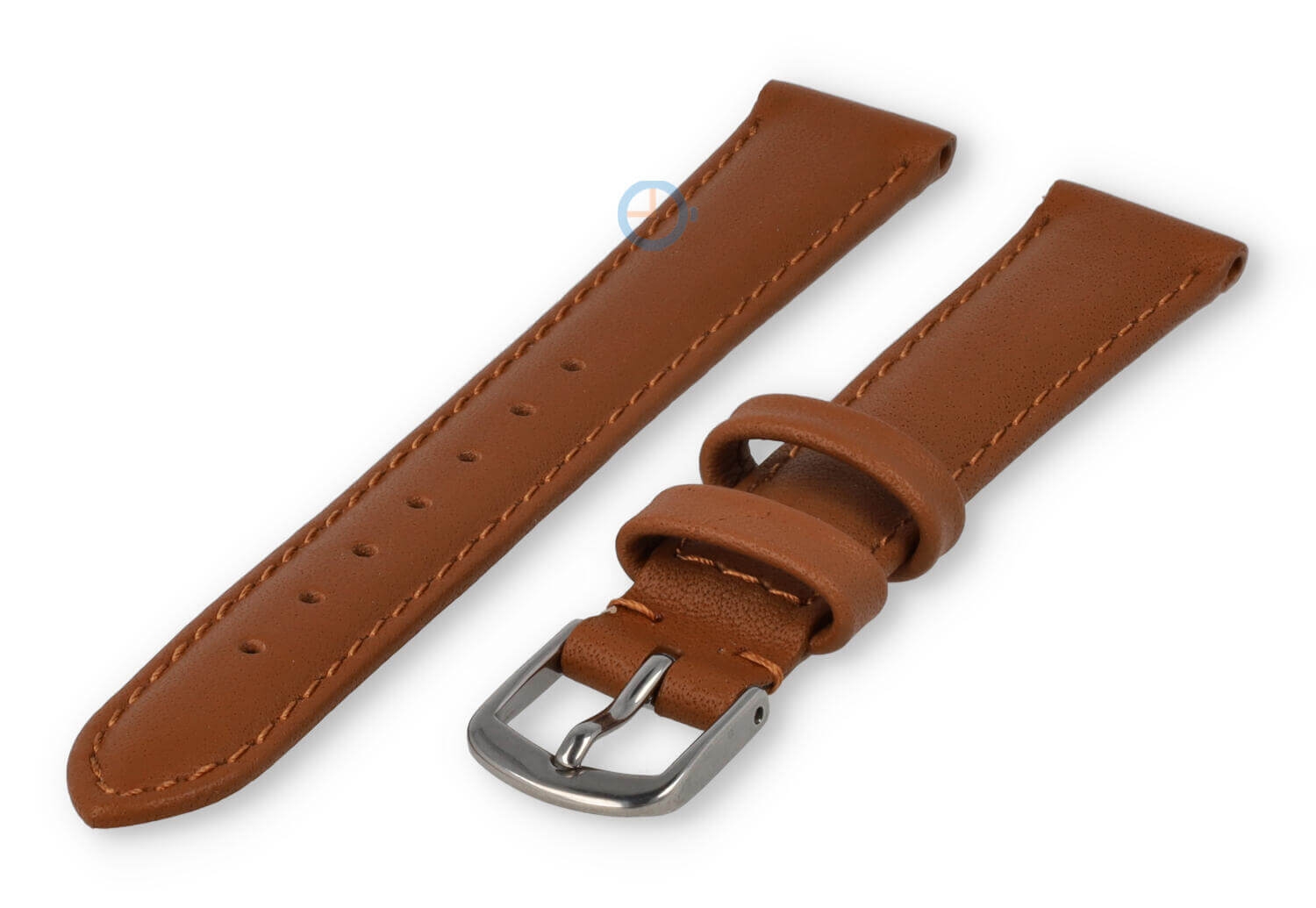 14mm watch strap smooth leather - brown