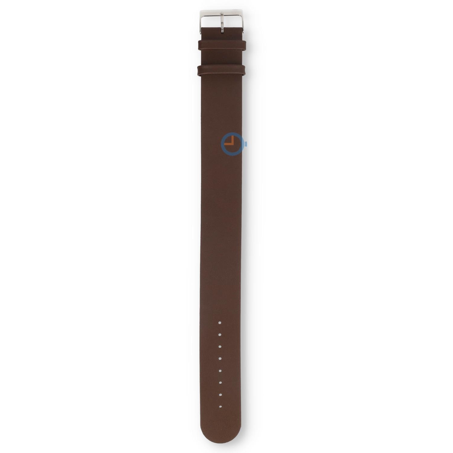 One-piece leather strap - 24mm - dark brown