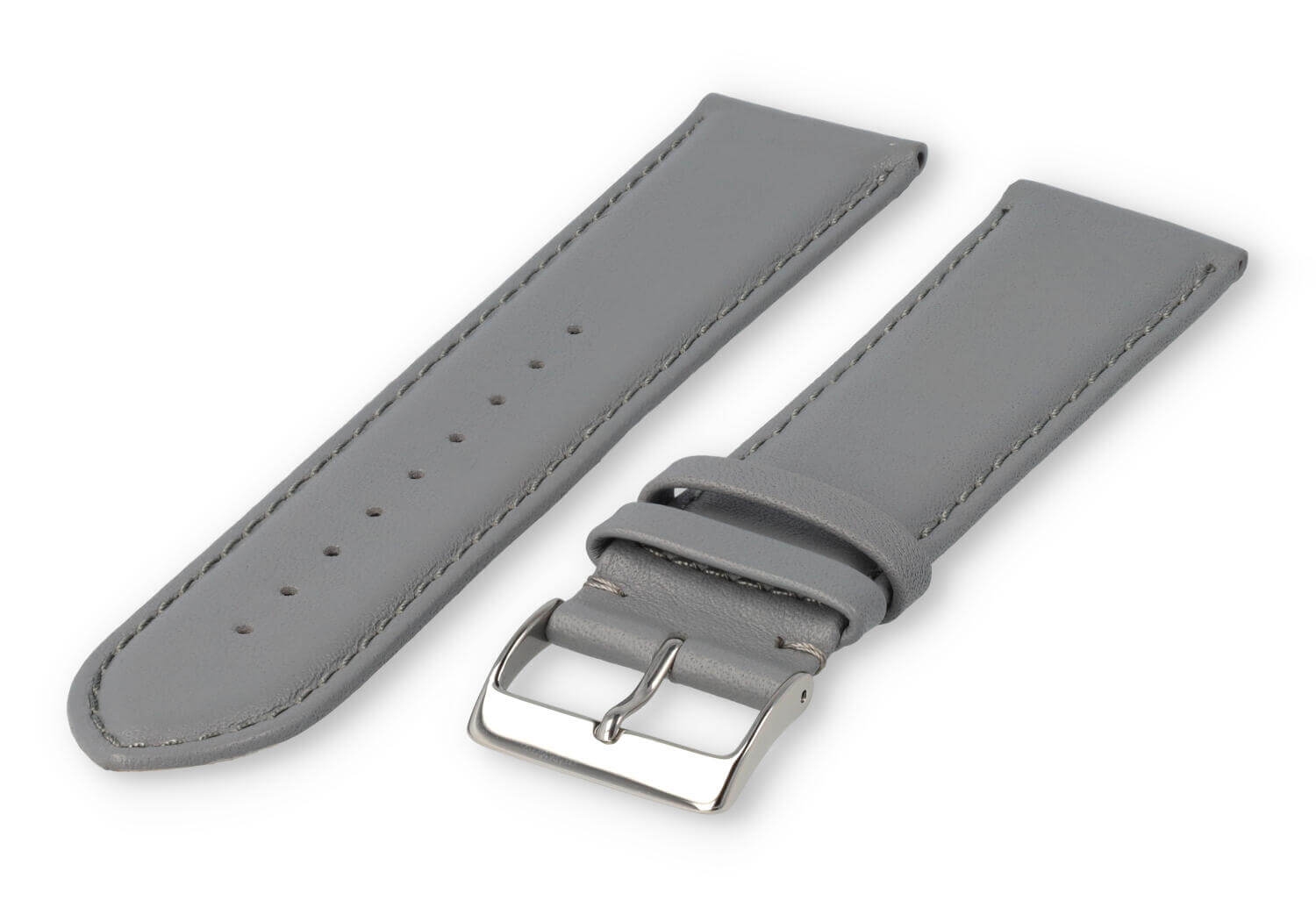 XL watch strap smooth leather - 24mm - lightgrey