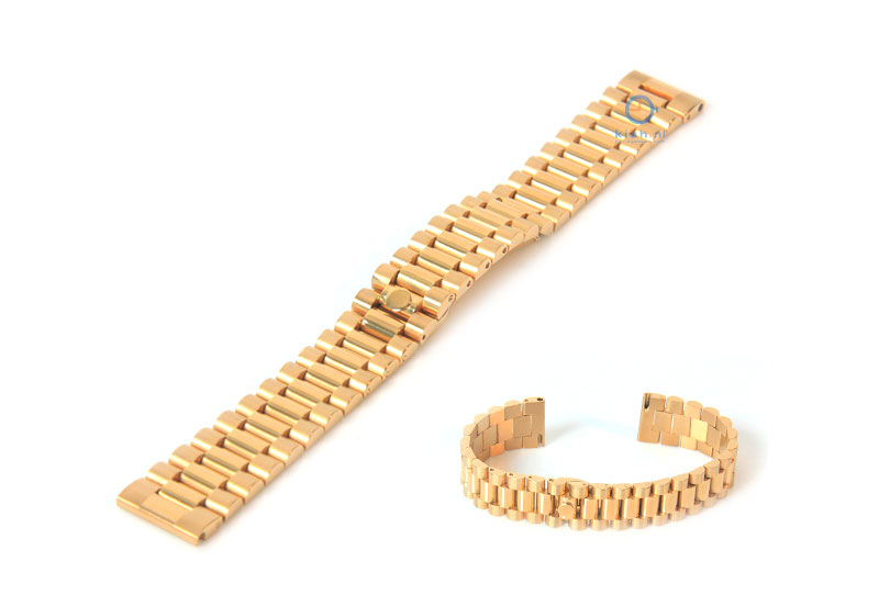 Watchstrap 18mm stainless steel gold