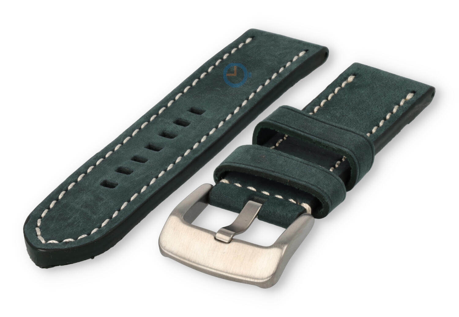 Water-repellent leather watch strap - 26mm - green