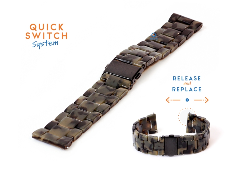 watchstrap 20mm resin turtle darkgreen