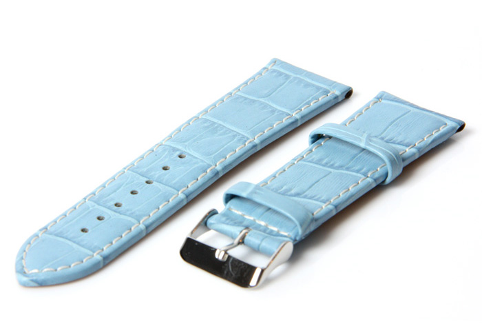 Watchstrap 28mm croco blue