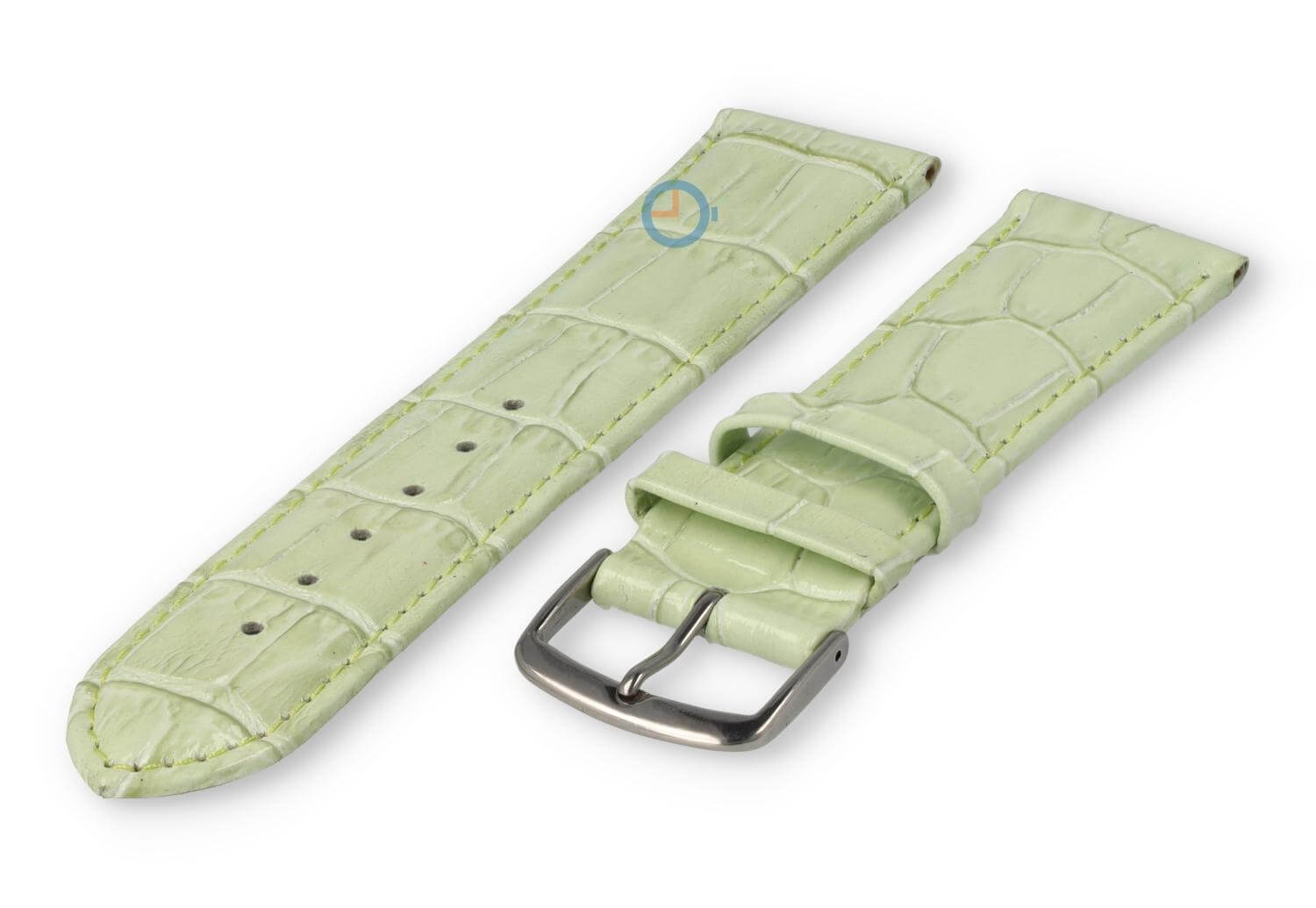 Leather watch strap croco - 20mm - pastel green