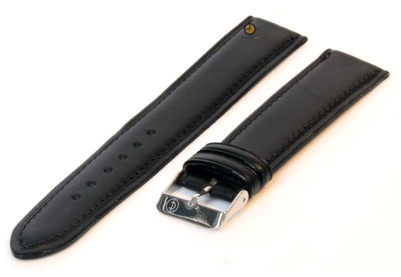 XXL Watchstrap 22mm classic black leather