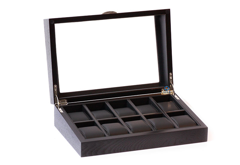 Wooden watchbox for 10 watches - matt oak