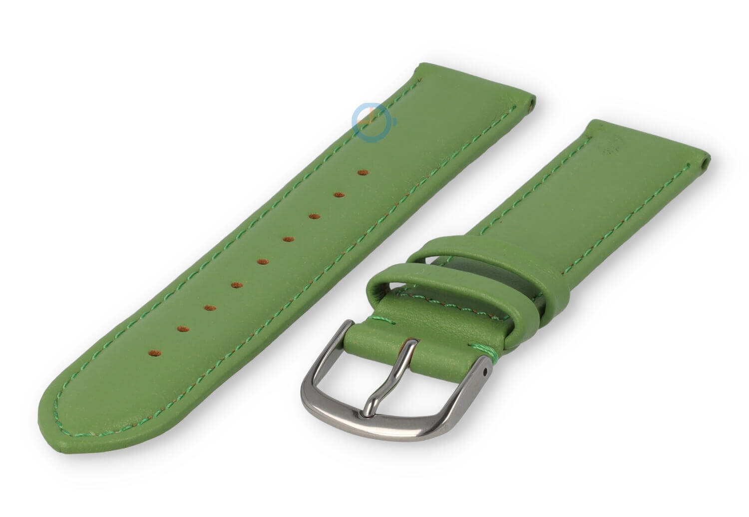 18mm watch strap smooth leather - apple green
