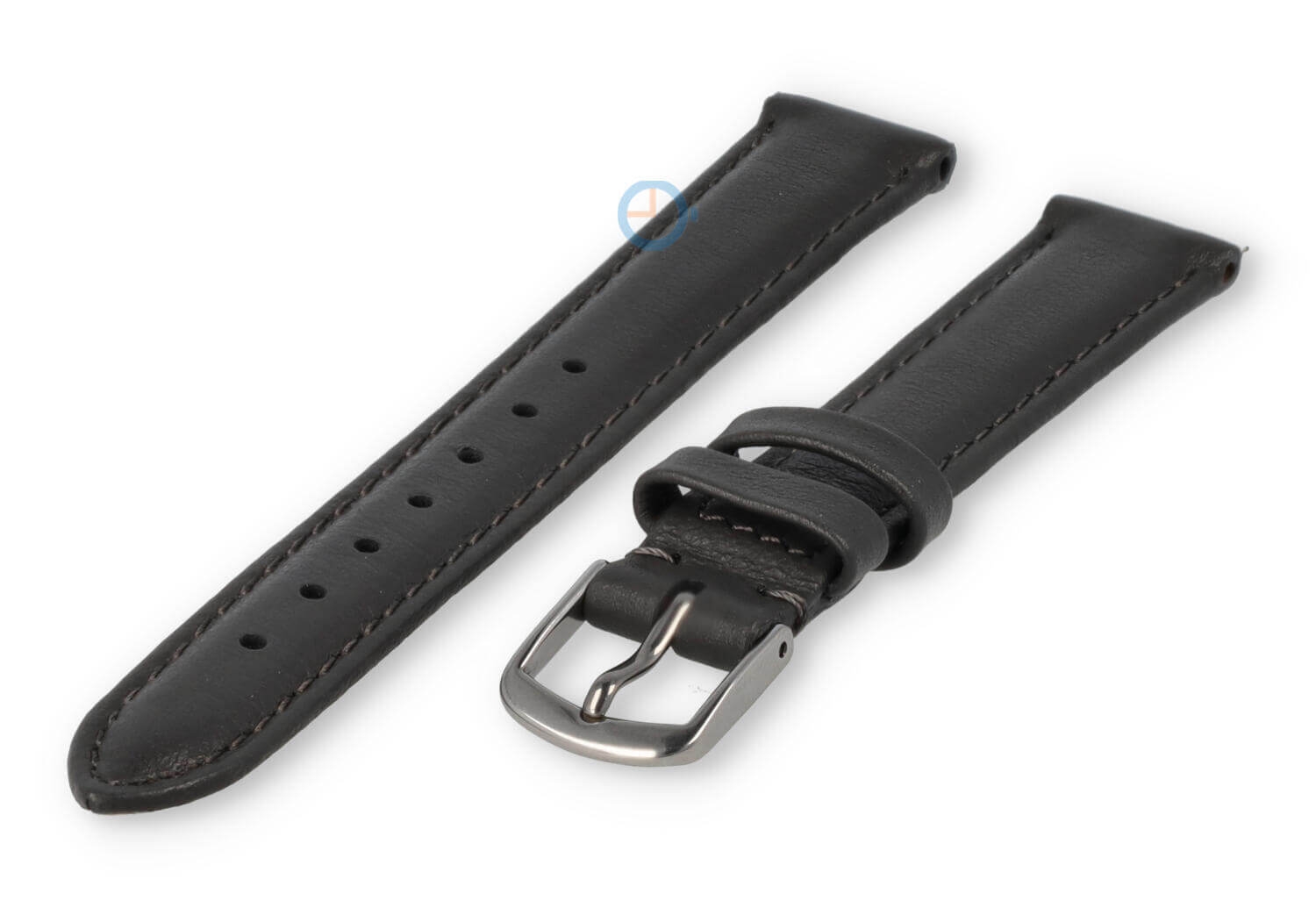 12mm watch strap smooth leather - darkgrey
