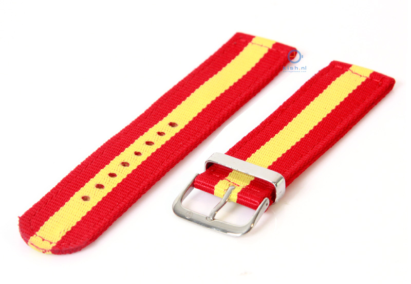 Watchstrap 22mm nylon red/yellow