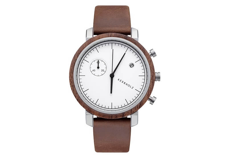 Kerbholz watch strap Franz Walnut Tobacco
