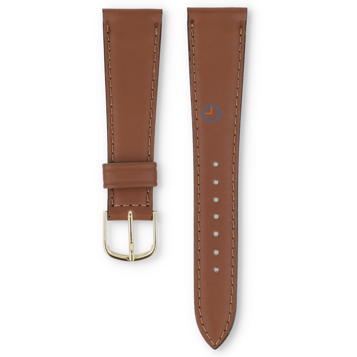 Universal 20mm brown leather watch strap - Seiko