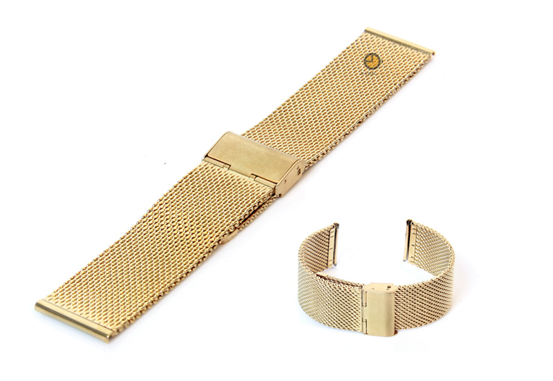 Mesh watchstrap 24mm gold