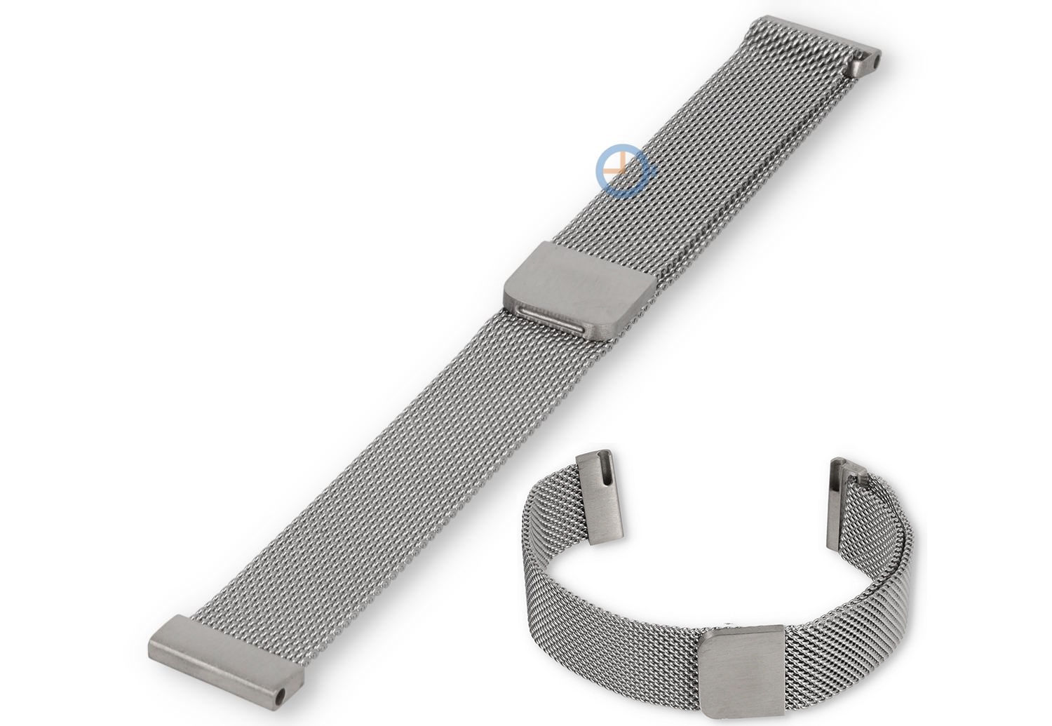 16mm mesh loop watch strap - silver magnetic