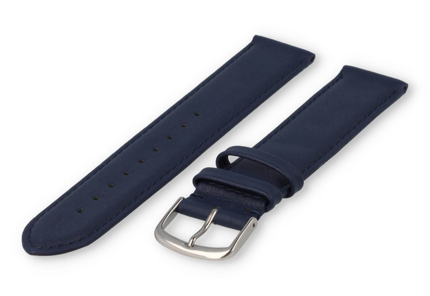 XL watch strap smooth leather - 22mm - dark blue