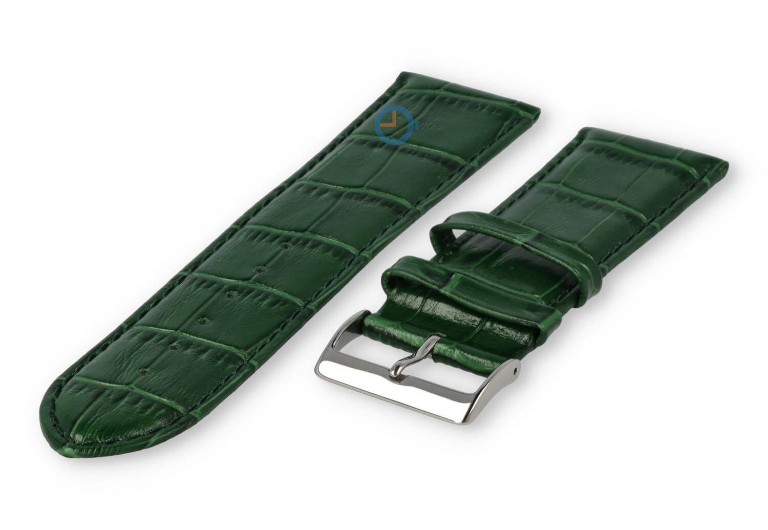 Basic croco watch strap - 24mm - hunting green