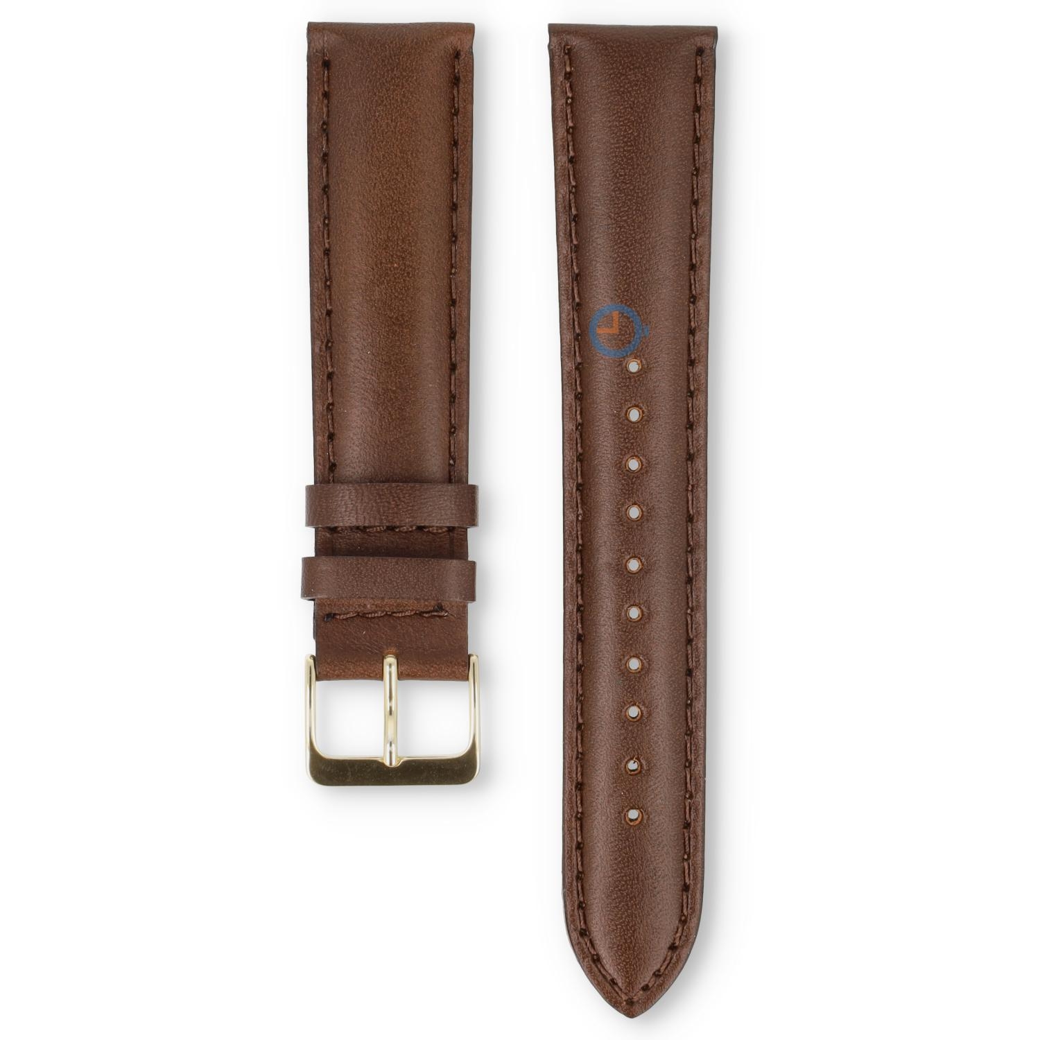 Universal 20mm brown leather watch strap - Pulsar