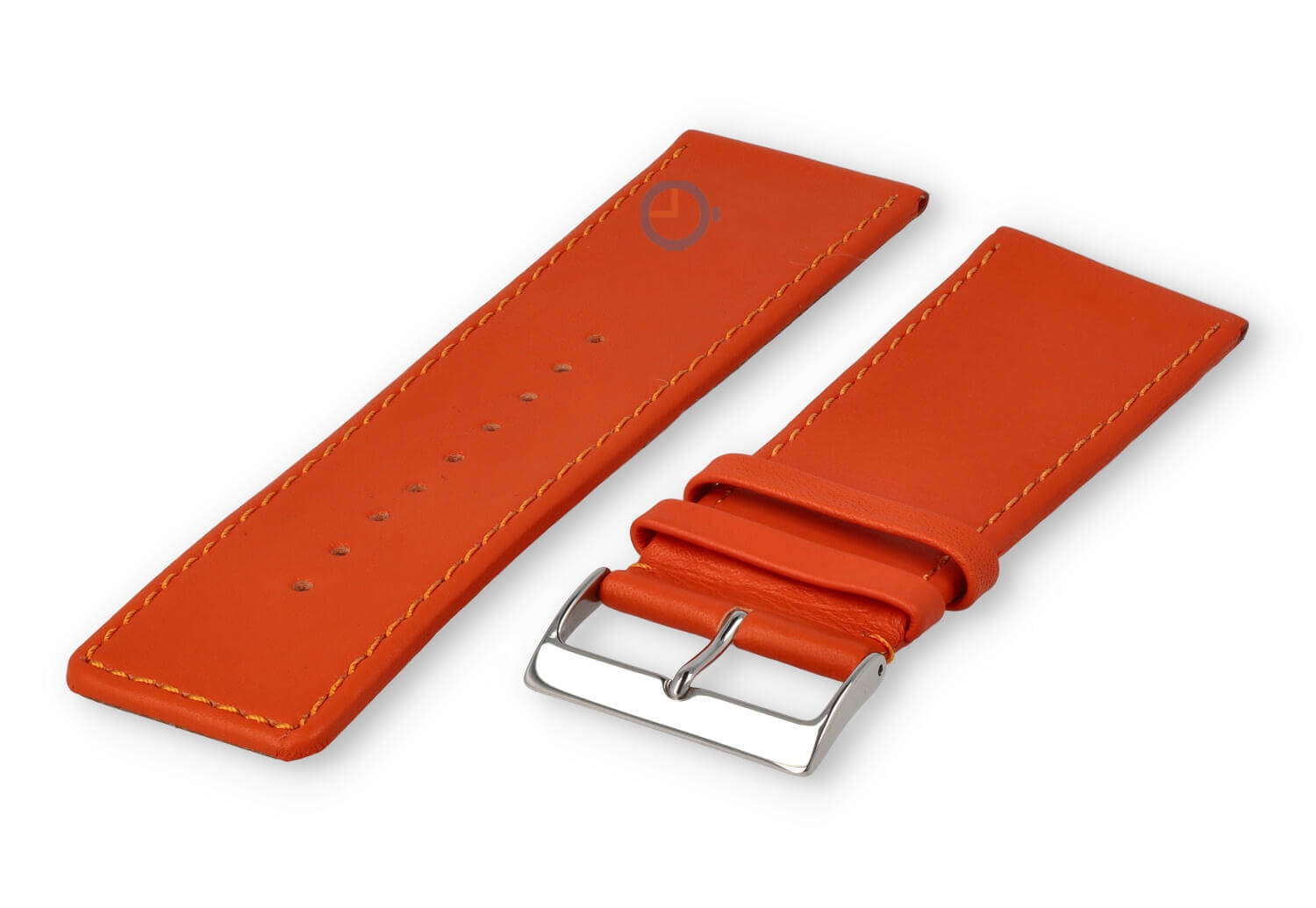 30mm watch strap smooth leather - orange
