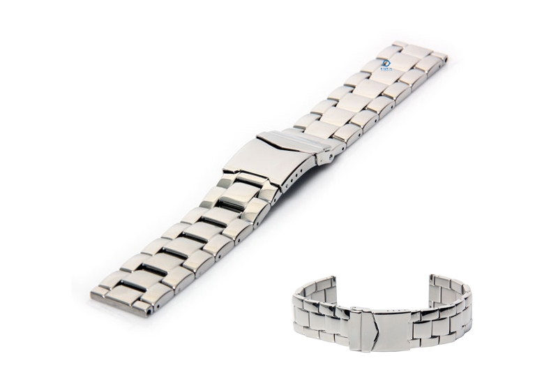 Watchstrap 20mm steel silver