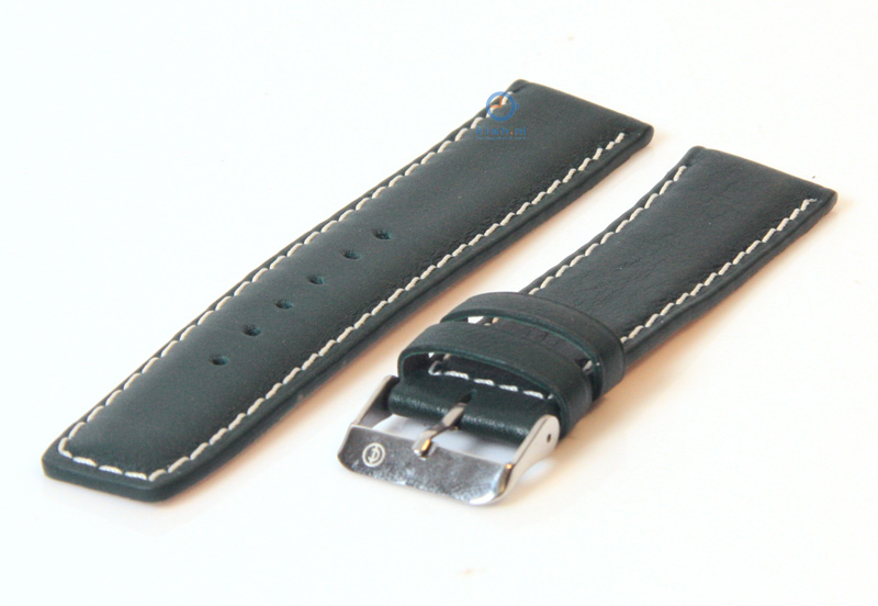 Watchstrap 24mm green leather