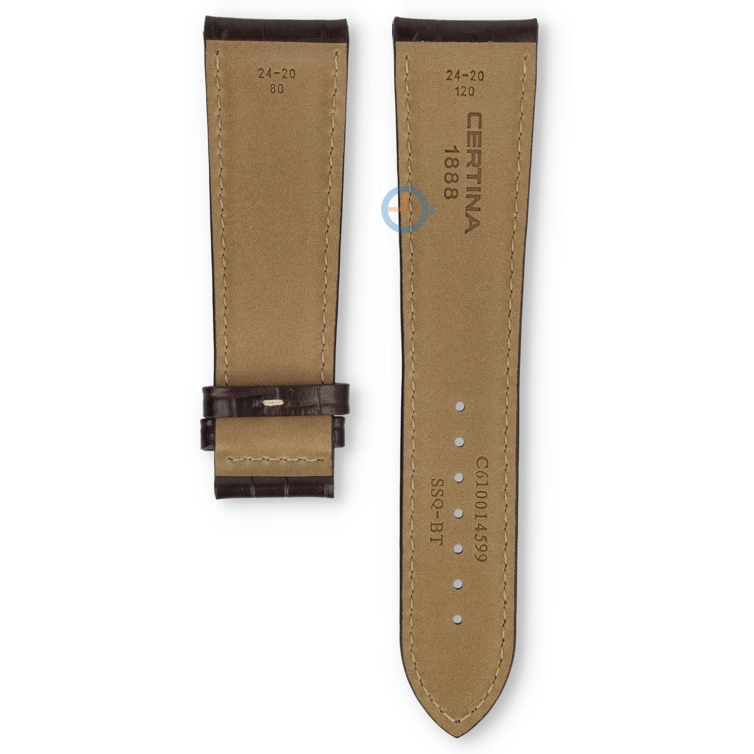 Certina strap C0015141605700A 24/20mm without clasp leather