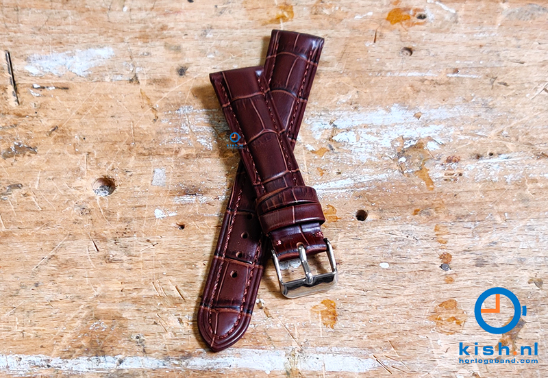 Horlogeband 18mm croco leer bruin