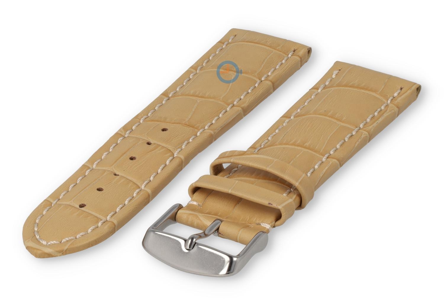 Strong calfskin watch strap - 24mm - sand