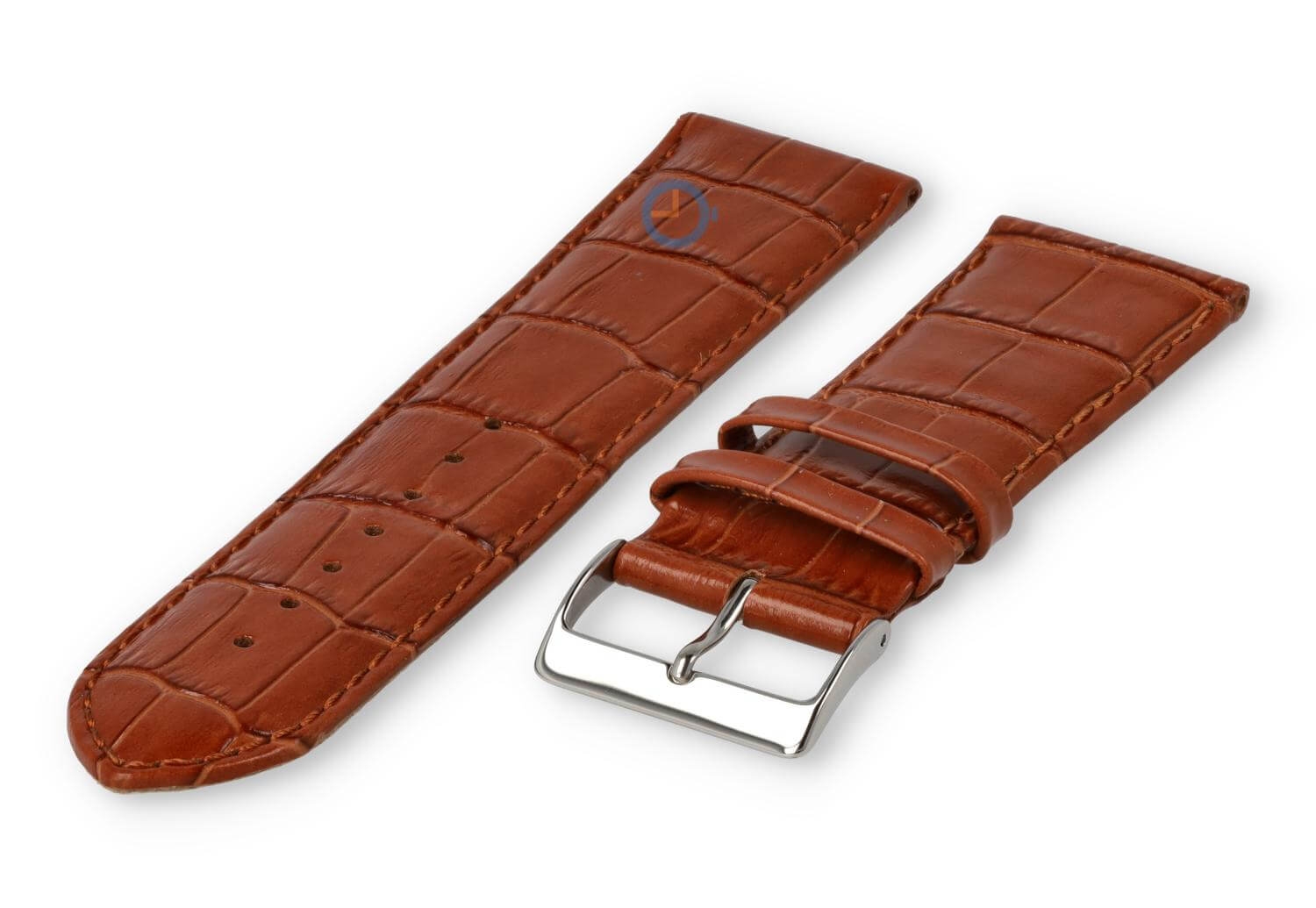 Basic croco watch strap - 24mm - brown