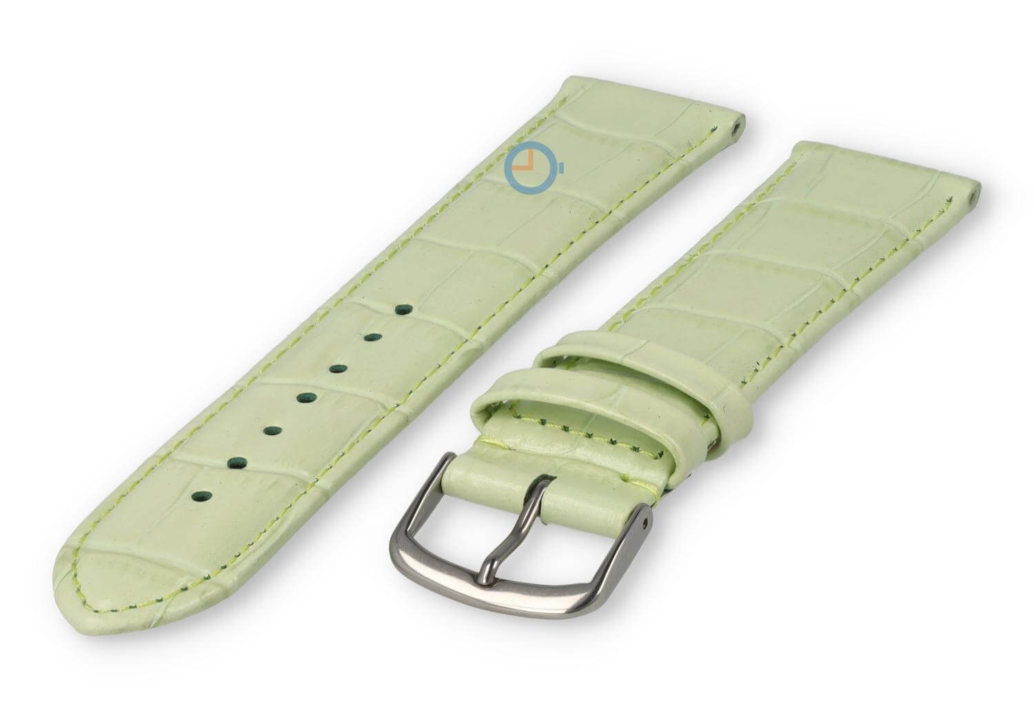 Extra-long crocoleather strap  - 20mm - pastel green