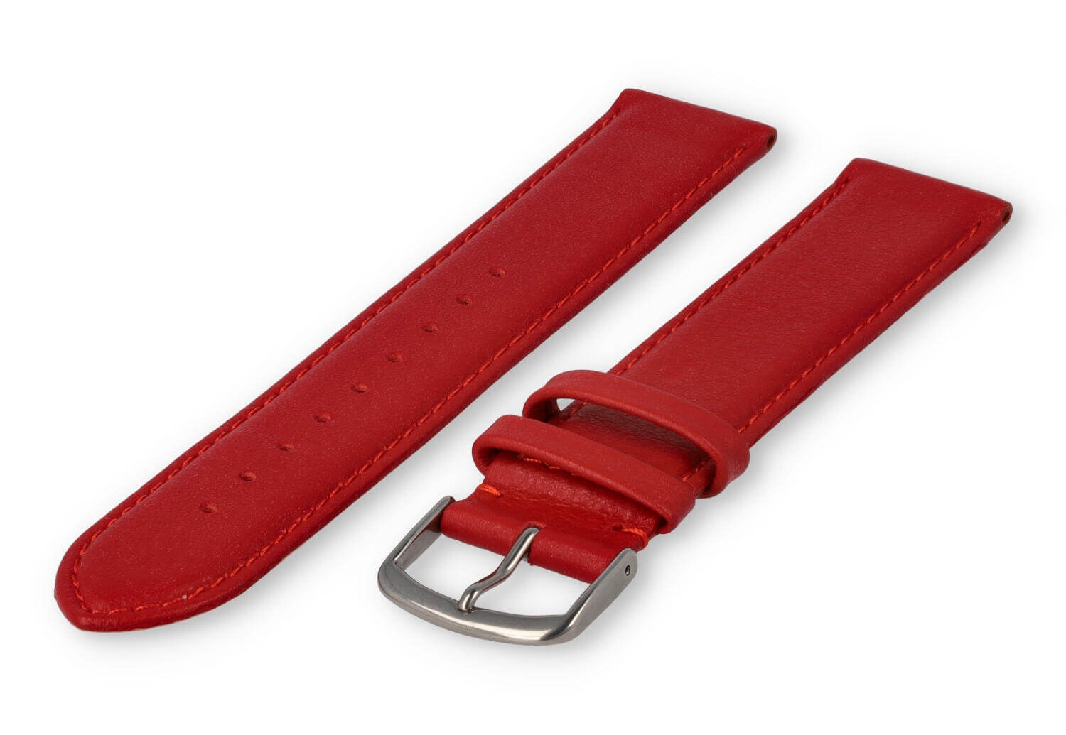 XL watch strap smooth leather - 20mm - dark red