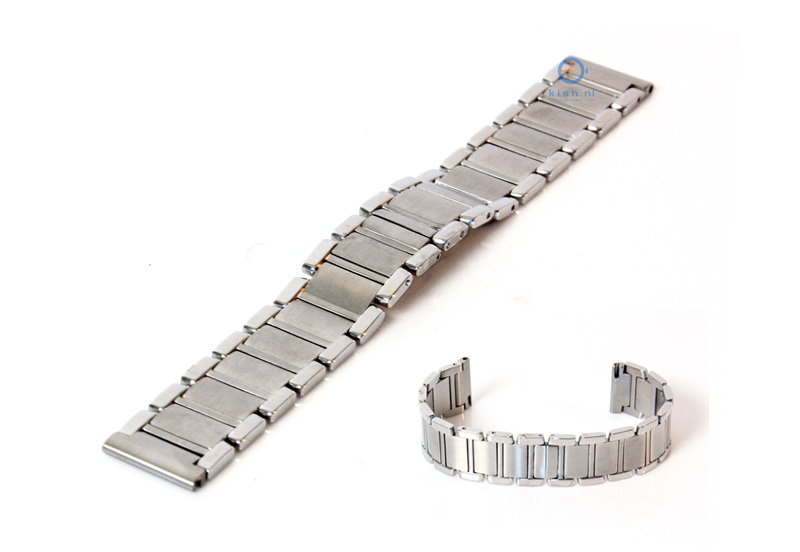 Watchstrap 20mm stainless steel silver