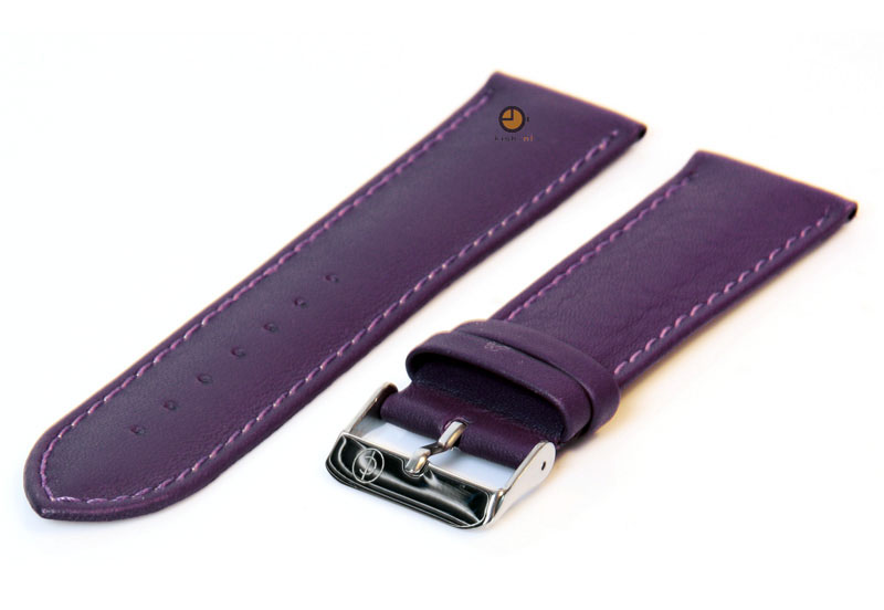 Watchstrap 24mm purple calf leather