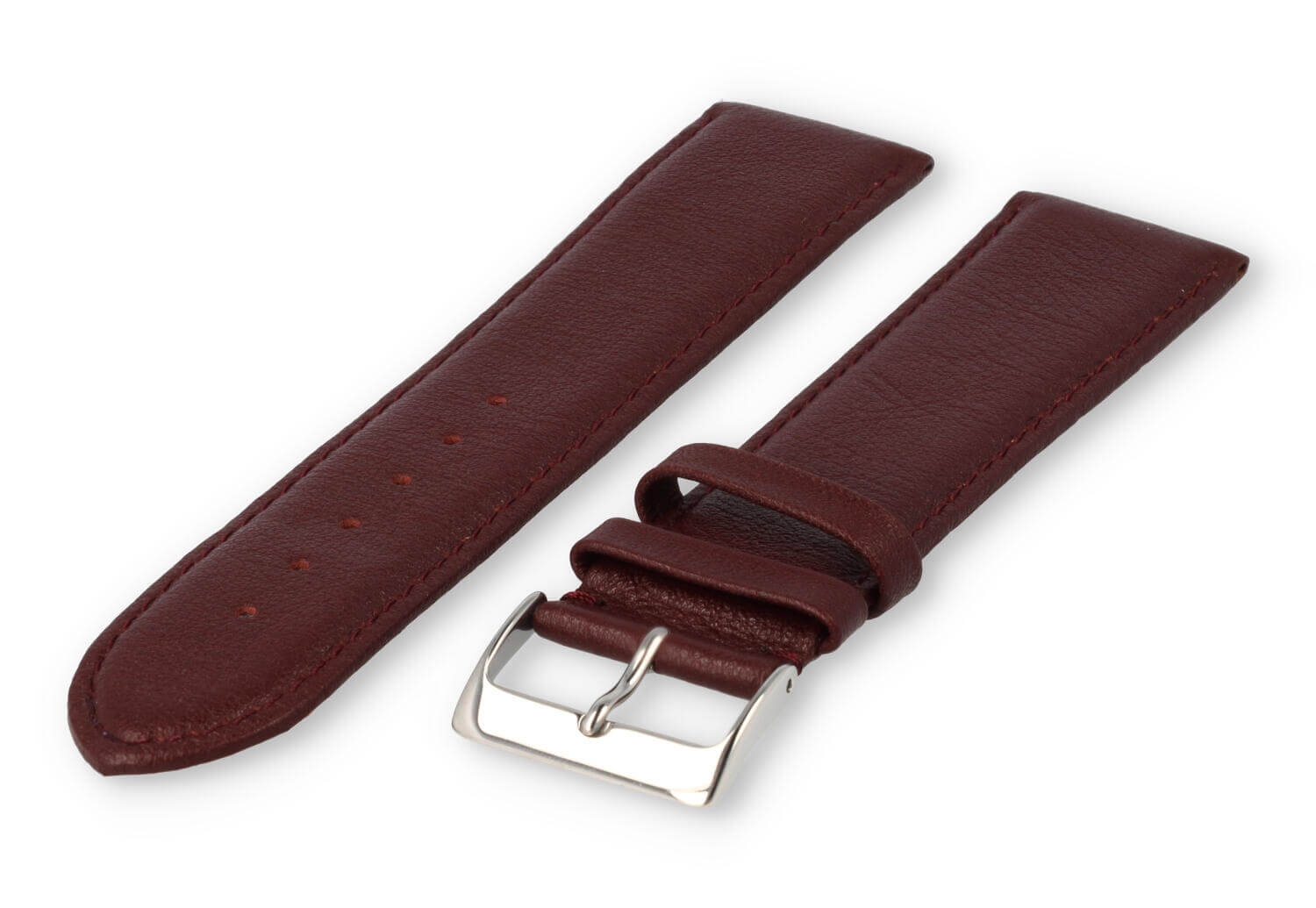 XL watch strap smooth leather - 26mm - bordeaux